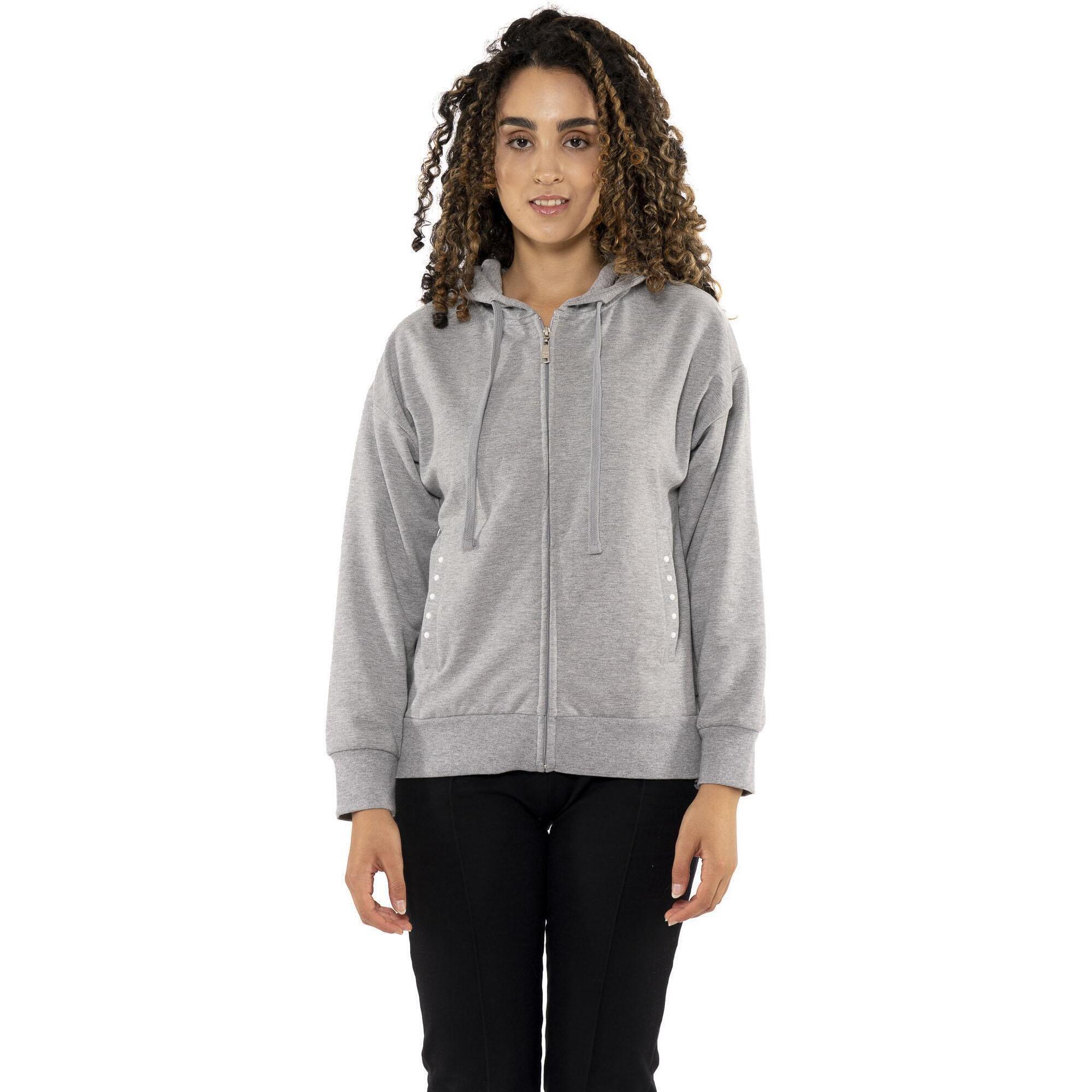 Leone 1947 Apparel - Sweat-shirt Hiver Femme Avec Capuche Et Zip "pearl" - Sweat-shirt - Gris - 42 M/l - Decathlon