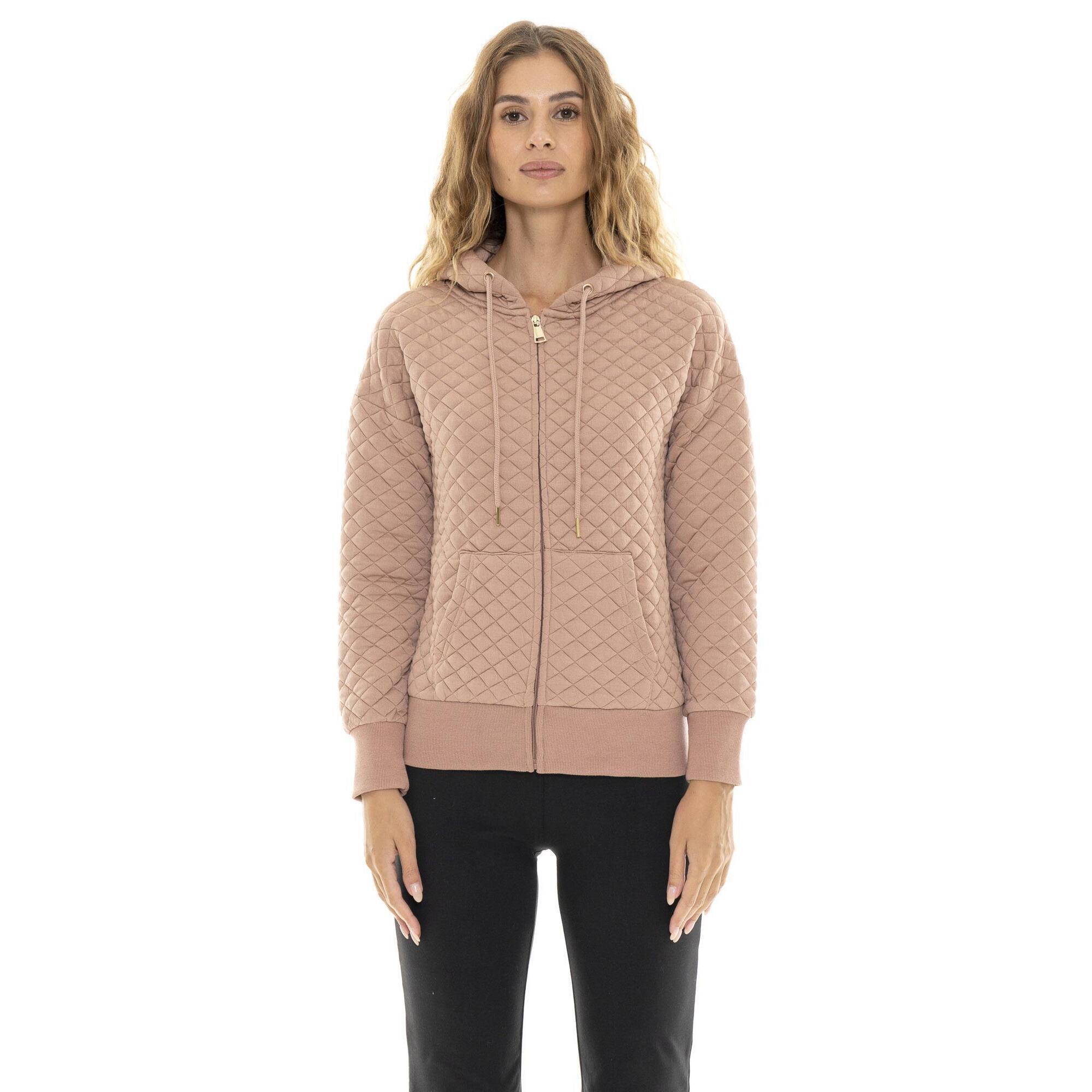 Leone 1947 Apparel - Sweat Femme Hiver Matelassé "relaxed" Avec Capuche Et Zip - Sweat-shirt - Orange - 48 Xl - Decathlon