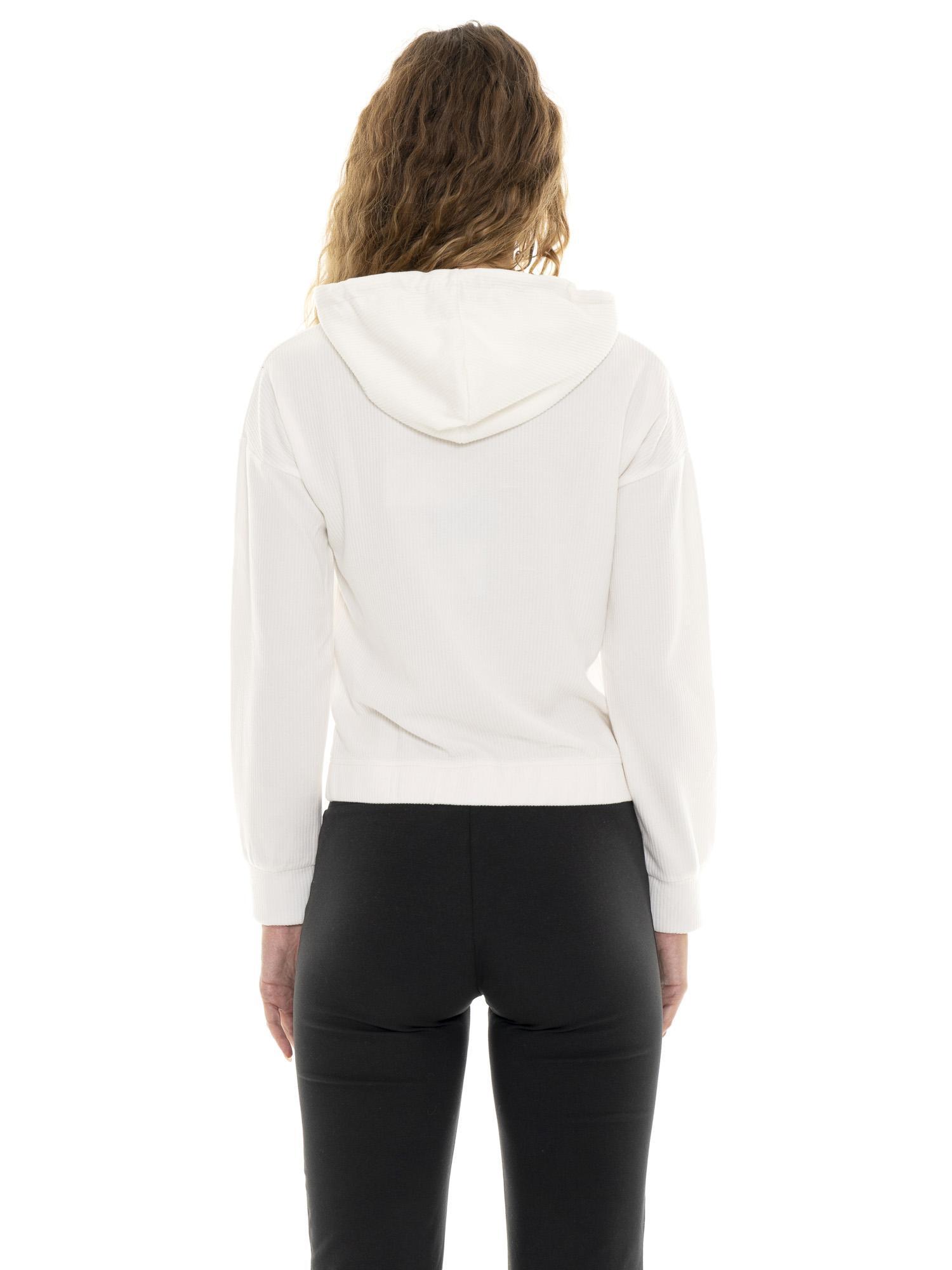 Sweat à capuche côtelé fin « Perle » pour femme 4/7