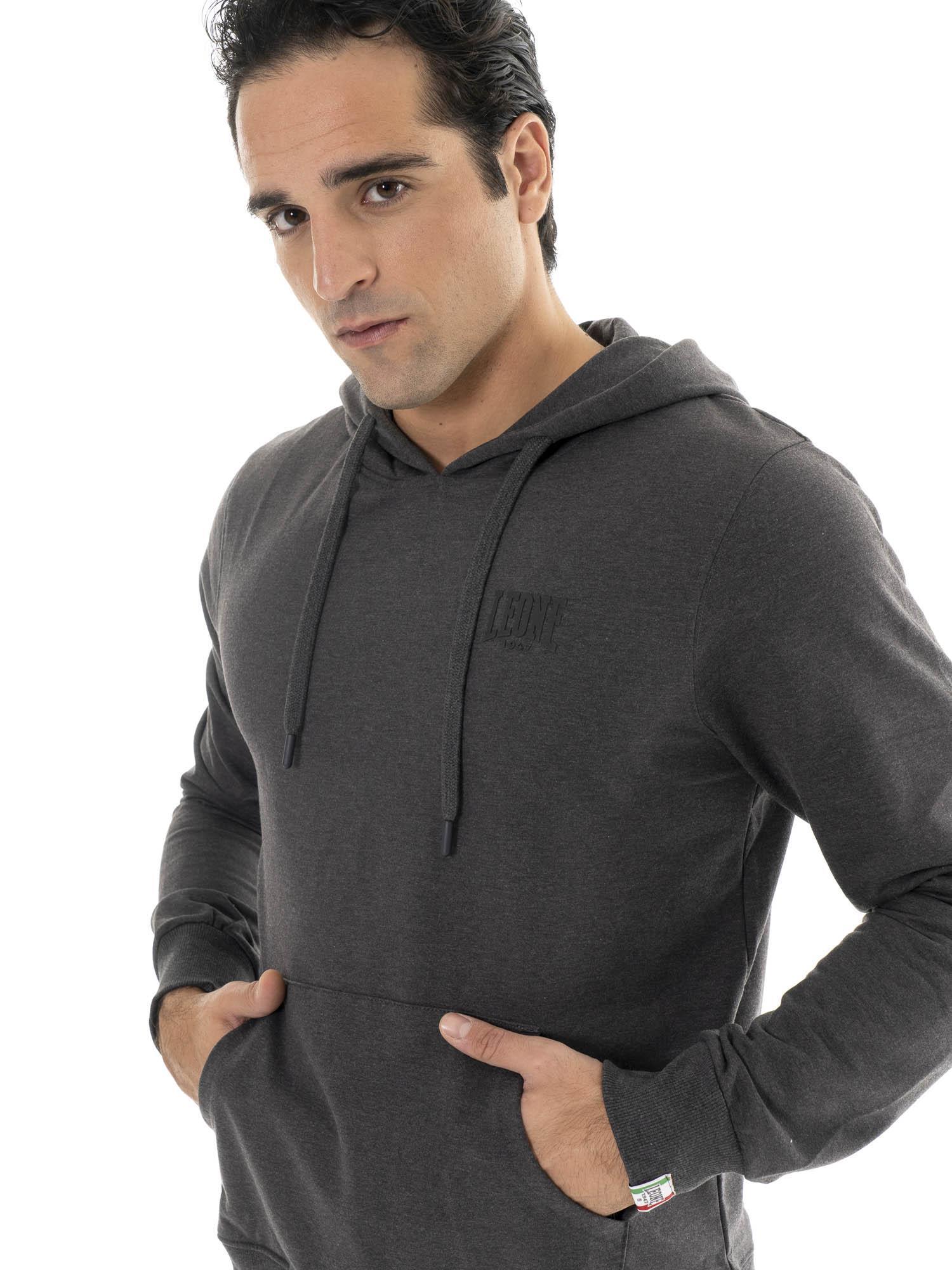 Sudadera de invierno para hombre con capucha y pequeño logo "Basic" 3/7