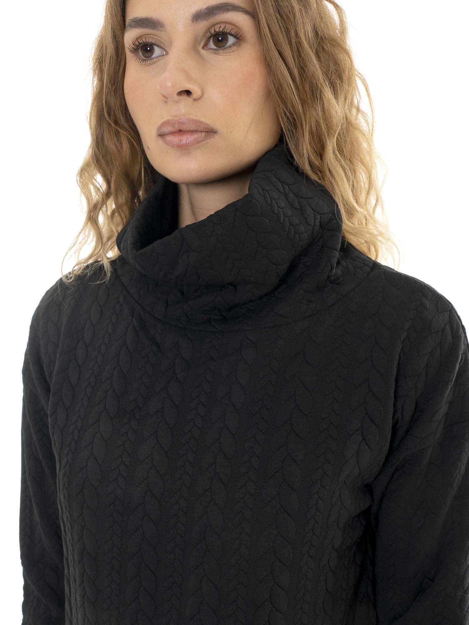 Felpa da donna invernale a collo alto a treccia "Relaxed" 3/7