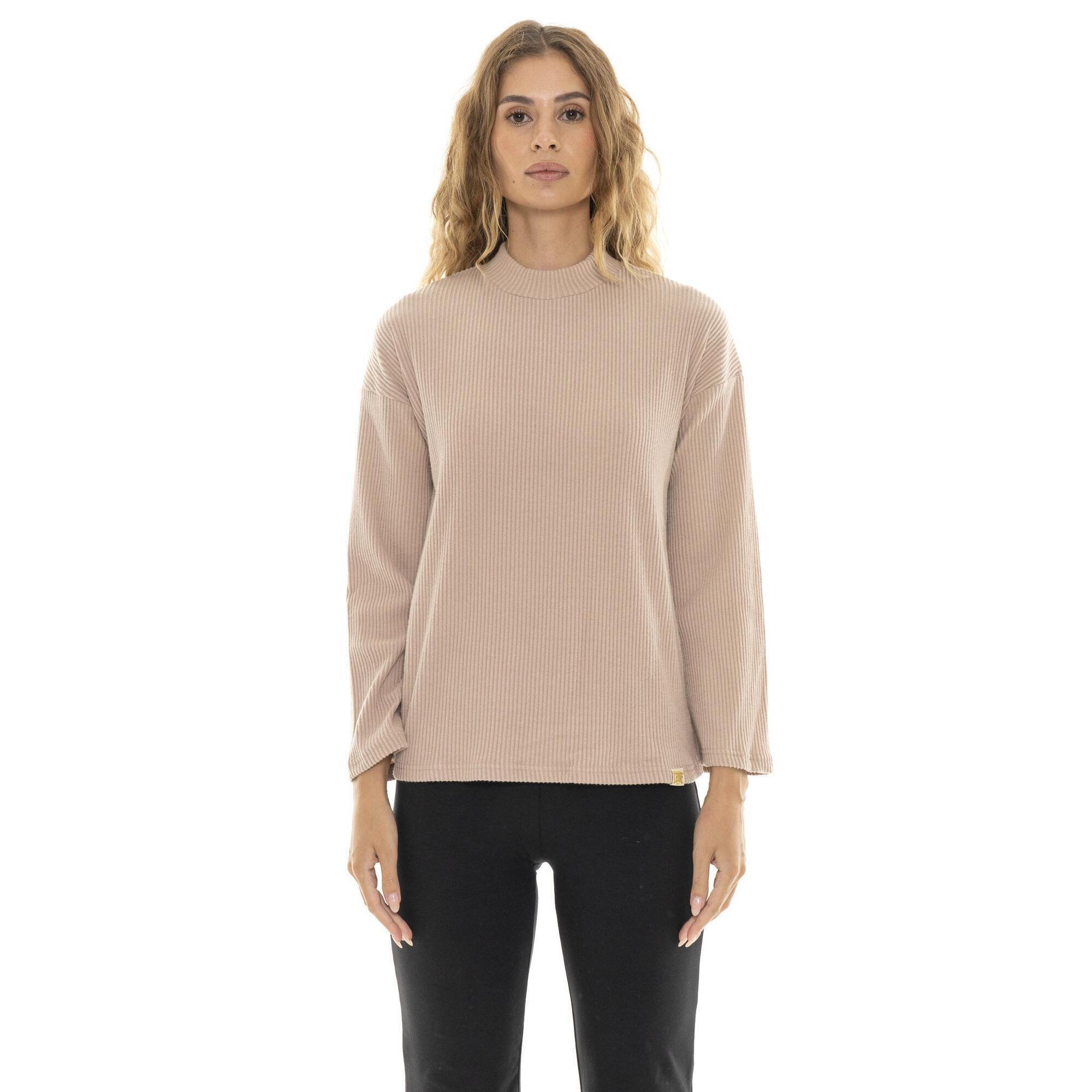 Leone 1947 Apparel - Sweat Côtelé Hiver Femme "relaxed" - Sweat-shirt - Beige - 42 M/l - Decathlon