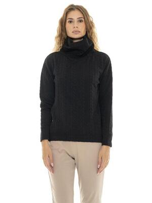 Dames winter coltrui "relaxed" kabelgebreide sweater
