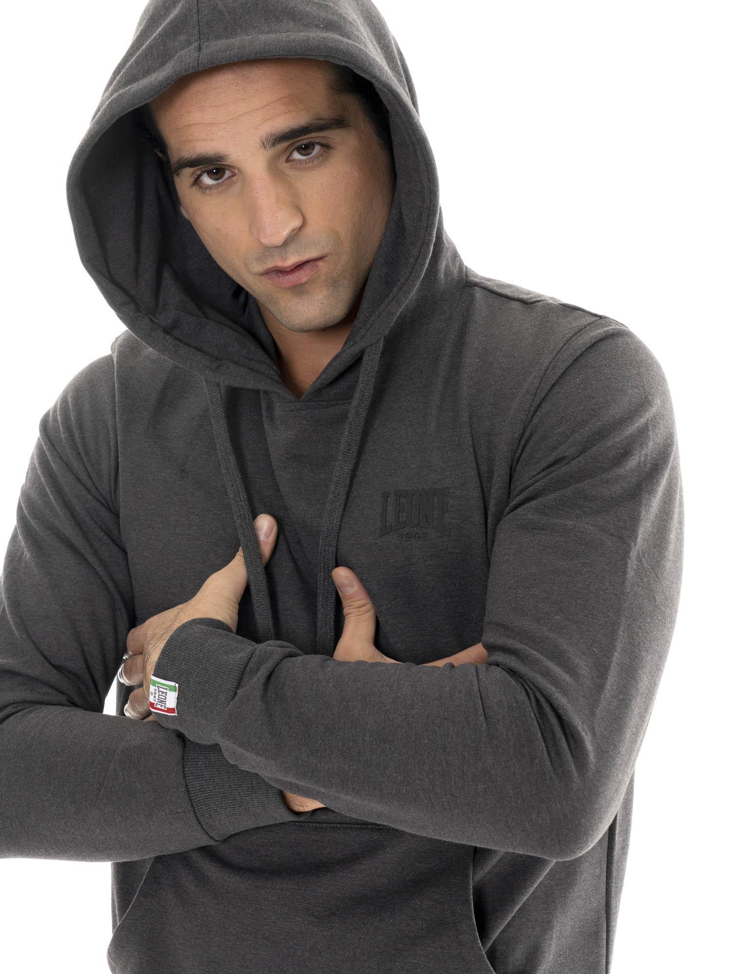 Sudadera de invierno para hombre con capucha y pequeño logo "Basic" 5/7