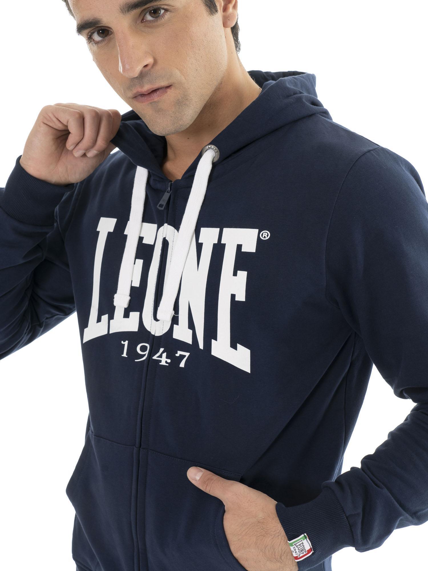Felpa invernale da uomo con cappuccio e zip con logo grande "Basic" 3/5
