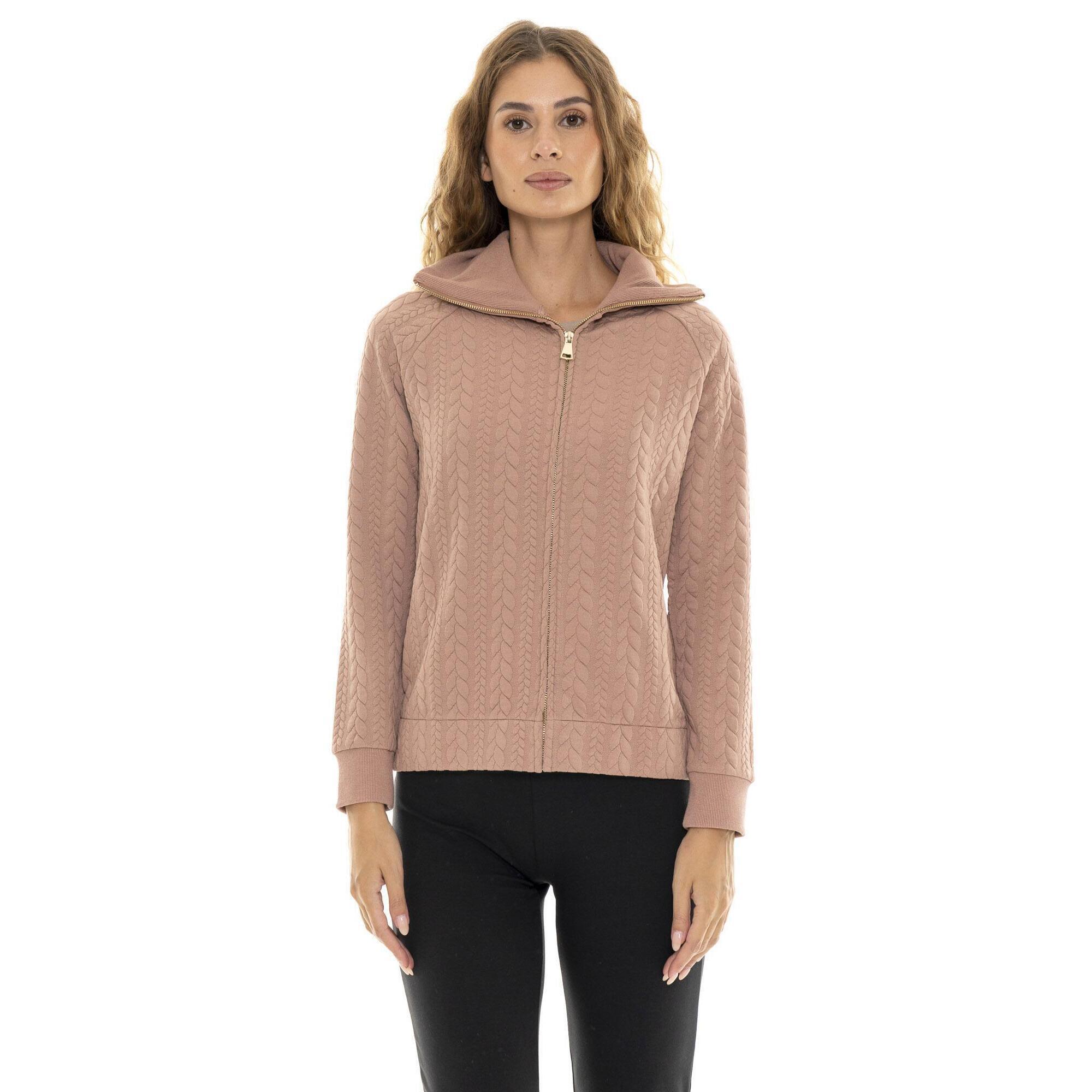 Leone 1947 Apparel - Sweat Femme Hiver Avec Zip Et Col Montant Torsadé "relaxed" - Sweat-shirt - Orange - Decathlon