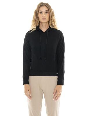 Dames "pearl" winter hoodie met dunne ribboord