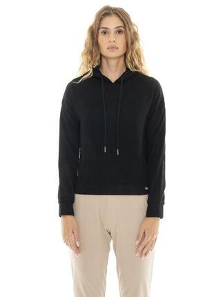 Sweat femme hiver fines côtes à capuche "Pearl