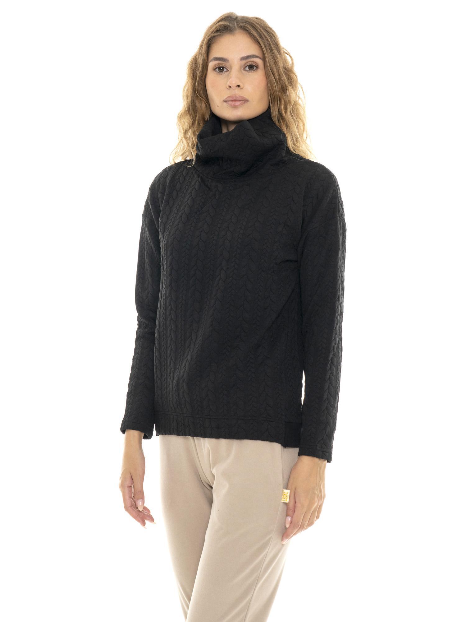 Sweat-shirt femme Leone 1947 Apparel maille torsadée col roulé confort quotidien 7/8