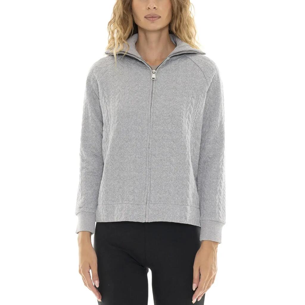 Women's winter zip-up sweatshirts with high cable neck "Relaxed"