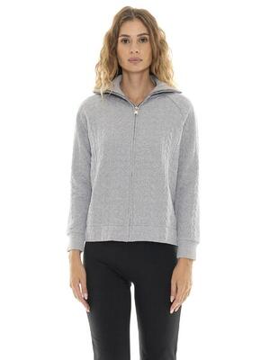 Felpa da donna invernale con zip e collo alto a treccia "Relaxed