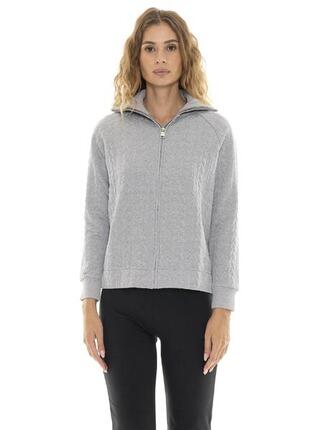 Sweat-shirts d'hiver zippés pour femmes avec col montant à torsades « Relaxed »