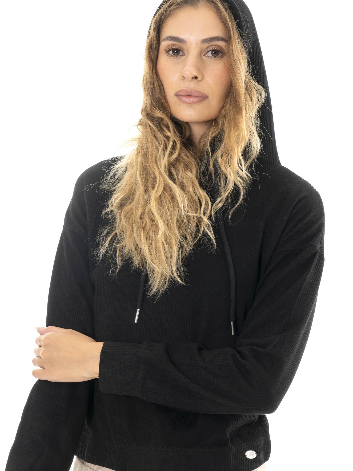 Felpa da donna in costina sottile invernale con cappuccio "Pearl" 5/7