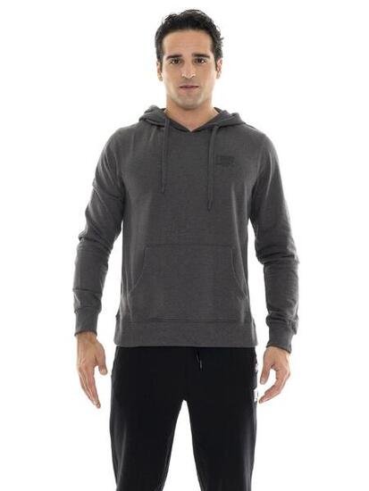 Felpe invernale da uomo con cappuccio pull on con logo piccolo "Basic