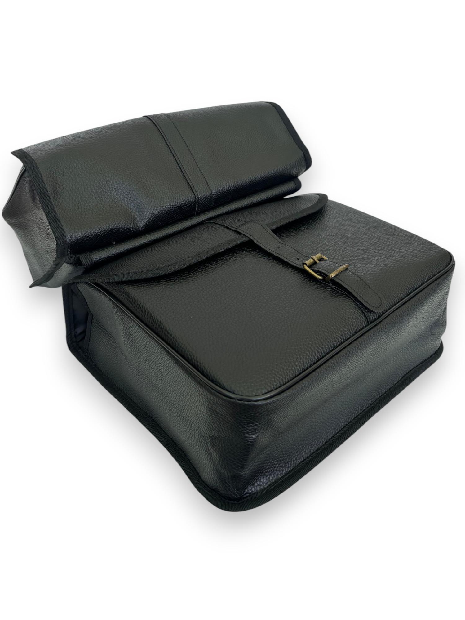 Coppia Borse Cartella Bicicletta Similpelle- Vintage Pelle Nero-Universale 4/7