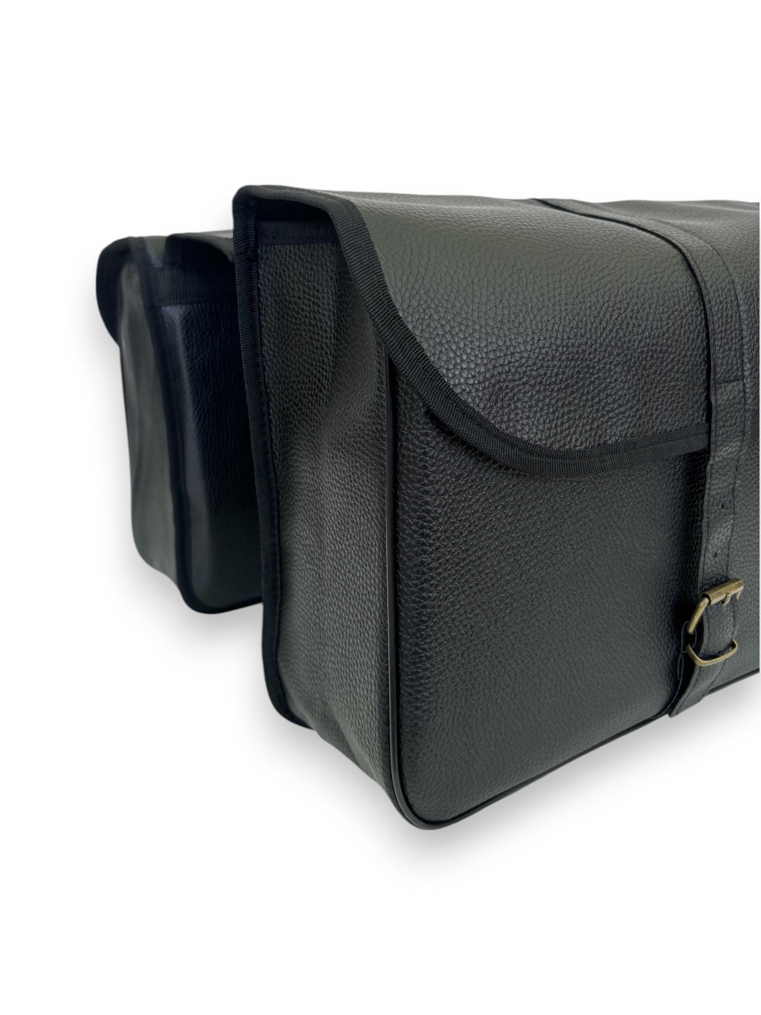 Coppia Borse Cartella Bicicletta Similpelle- Vintage Pelle Nero-Universale 3/7
