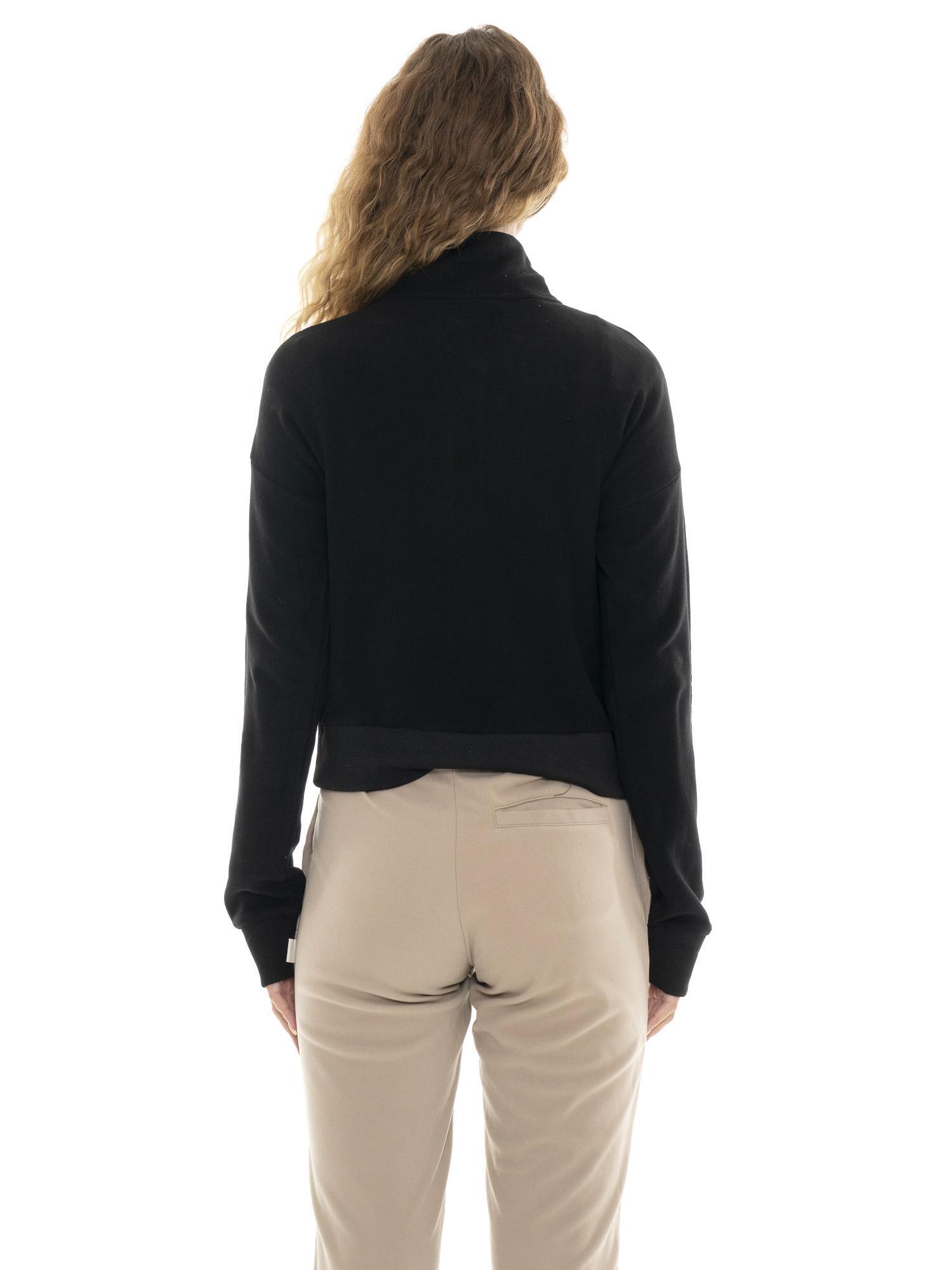 Felpa crop da donna invernale a collo alto e mezza zip "Relaxed" 4/7