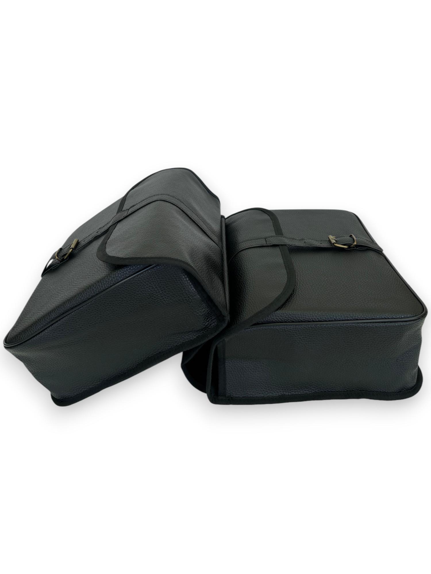 Coppia Borse Cartella Bicicletta Similpelle- Vintage Pelle Nero-Universale 5/7