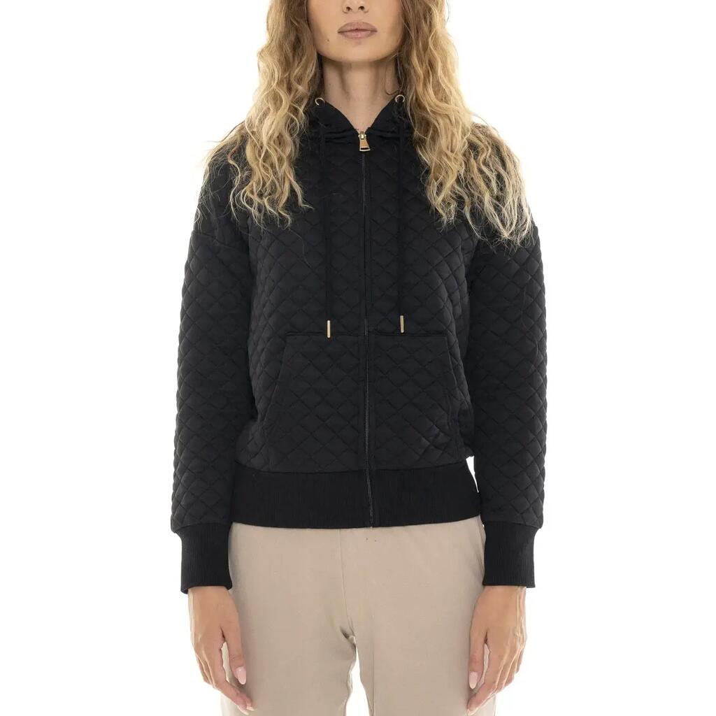 Leone 1947 Gold Studs Women's Quilted Zip-Up Winter Hoodie