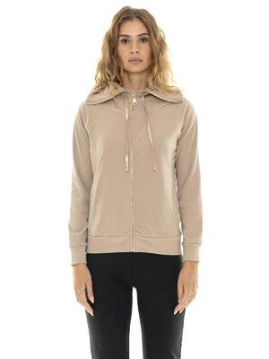 Felpa da donna invernale con cappuccio e zip e maniche raglan "Relaxed
