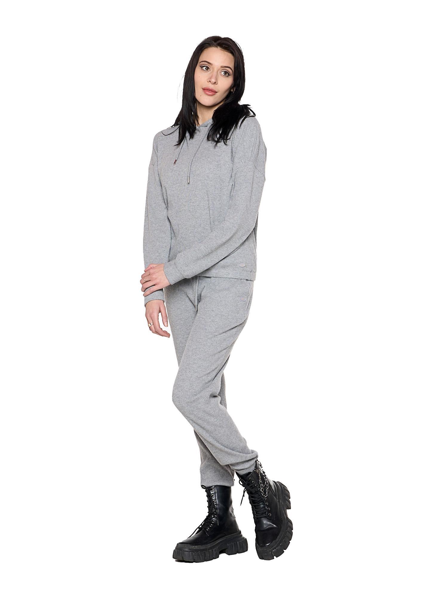 Sweat à capuche côtelé fin « Perle » pour femme 2/7