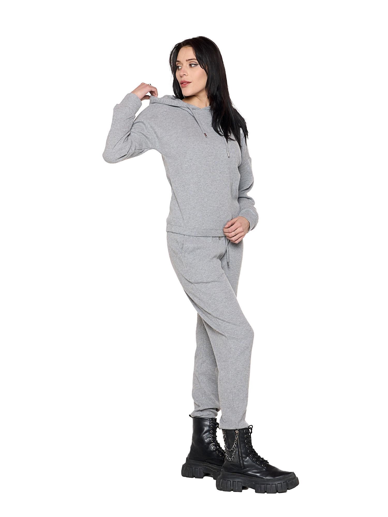 Sweat à capuche côtelé fin « Perle » pour femme 3/7