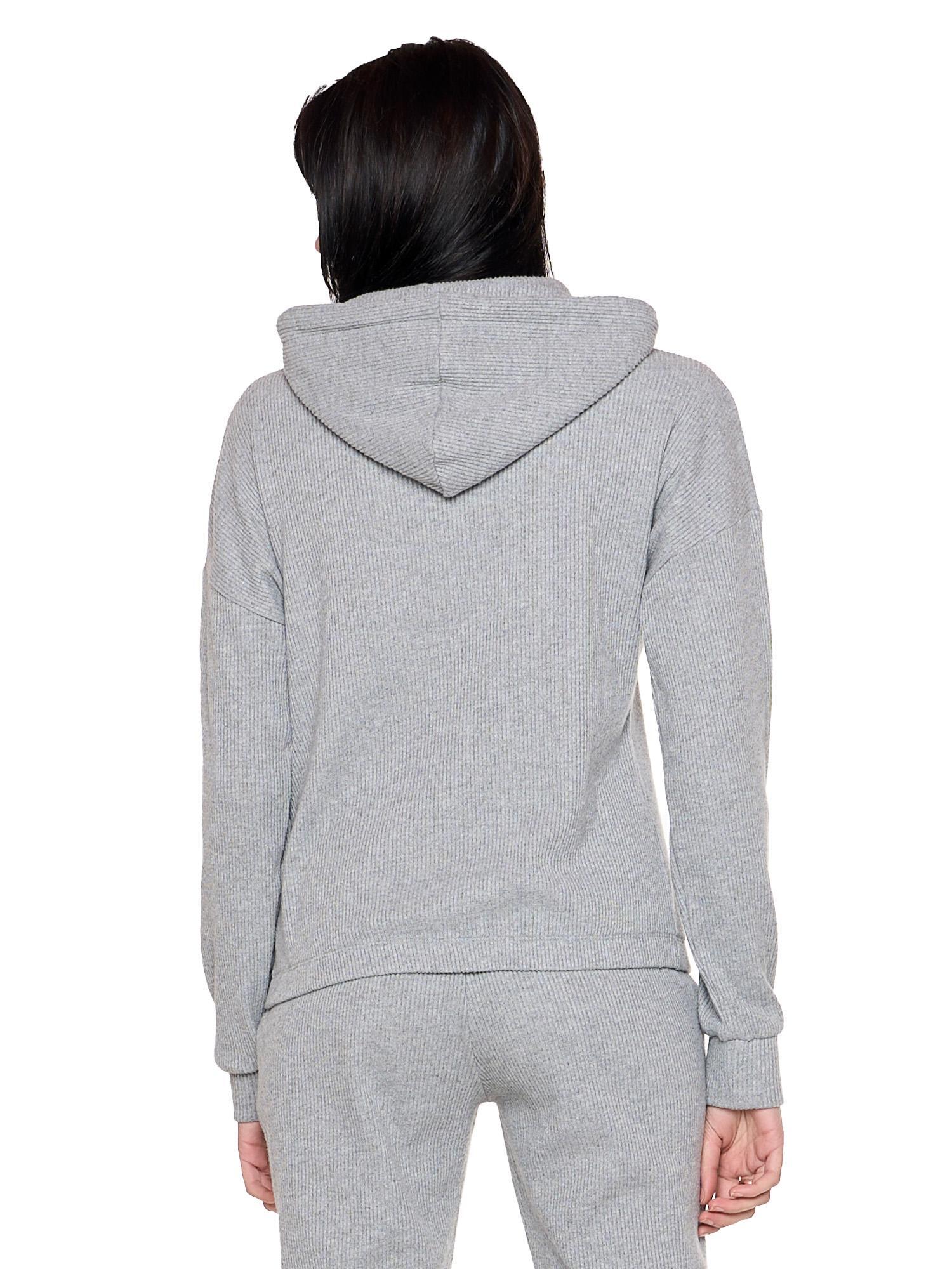 Sweat à capuche côtelé fin « Perle » pour femme 4/7