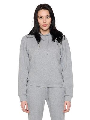 Dames "pearl" winter hoodie met dunne ribboord