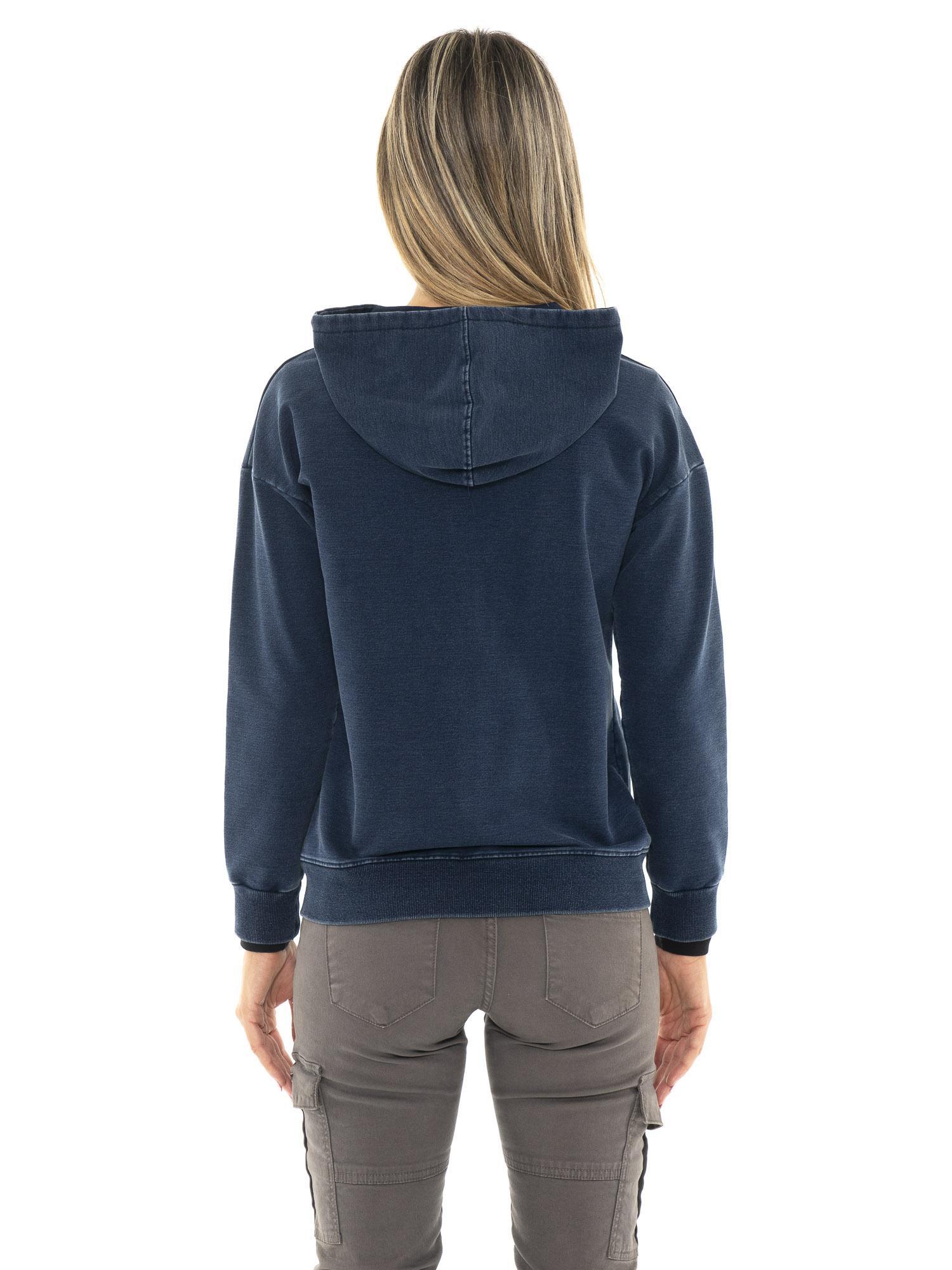 Dames hoodies van indigo denim met rits 4/6