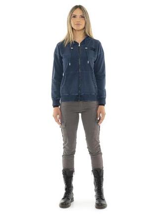 Sweat à capuche zippé en jean "Indigo" femme