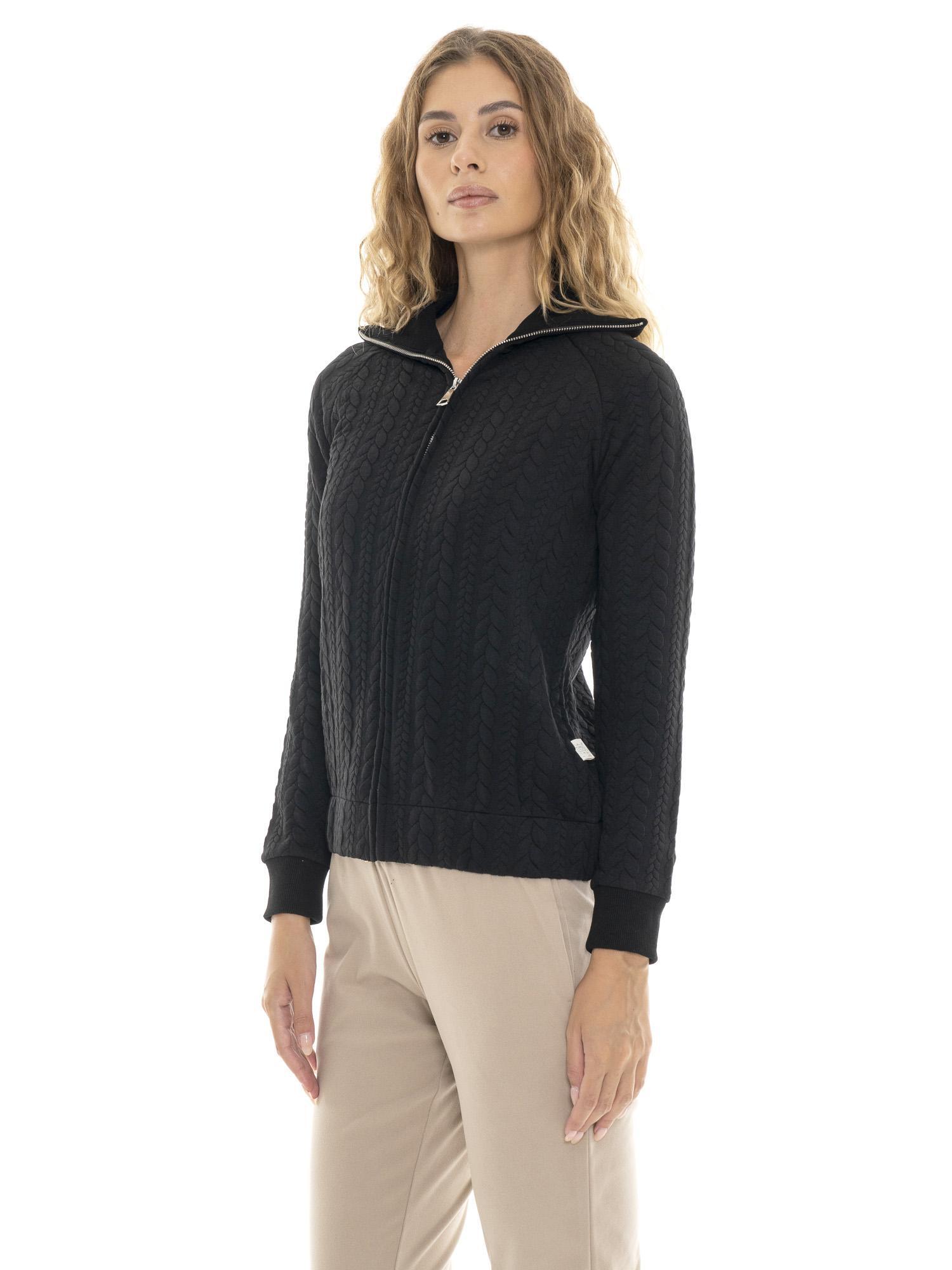Sweat-shirts d'hiver zippés pour femmes avec col montant à torsades « Relaxed » 7/7