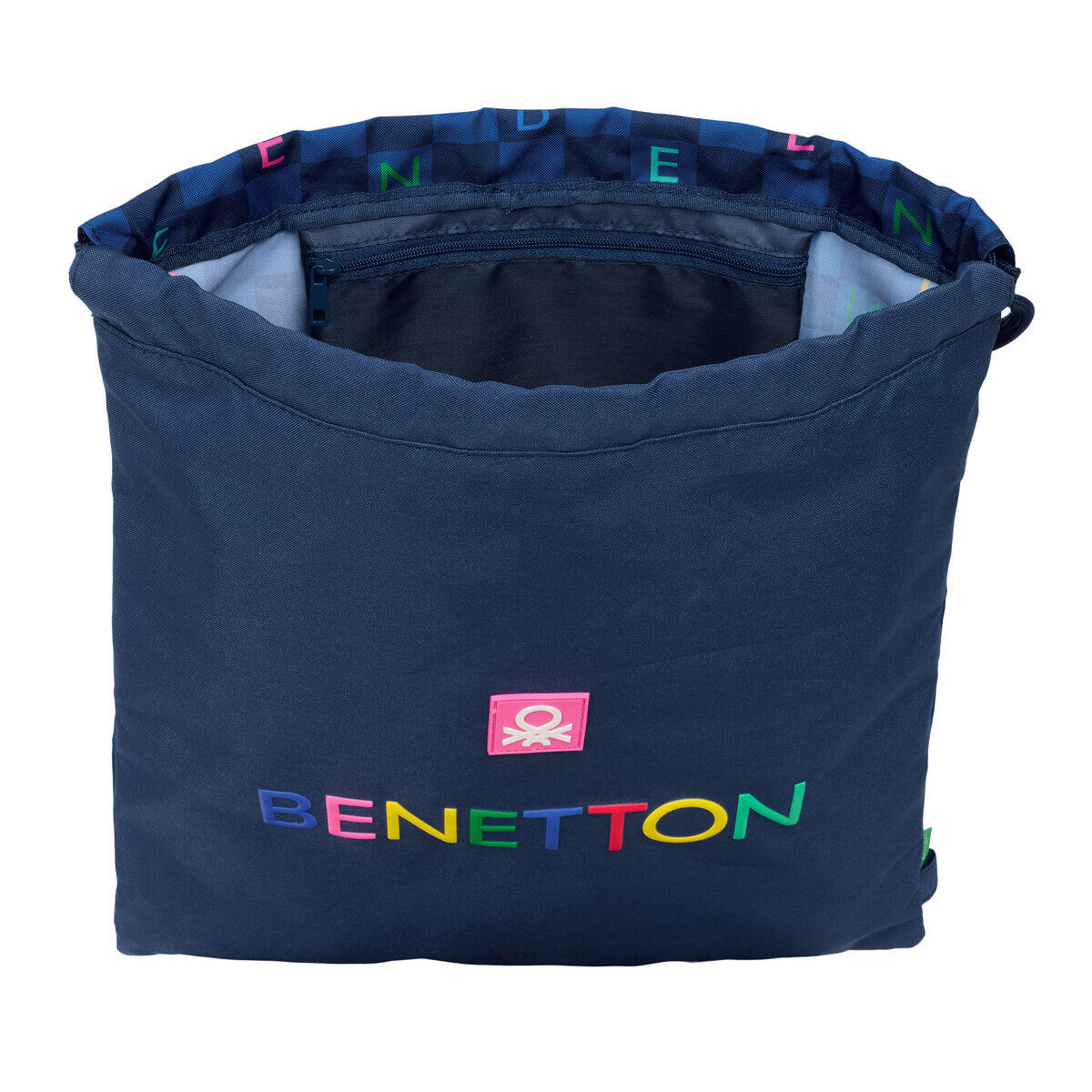 Bolsa Mochila con Cuerdas Benetton Damero 4/4