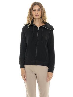 Felpa da donna invernale con cappuccio e zip e maniche raglan "Relaxed