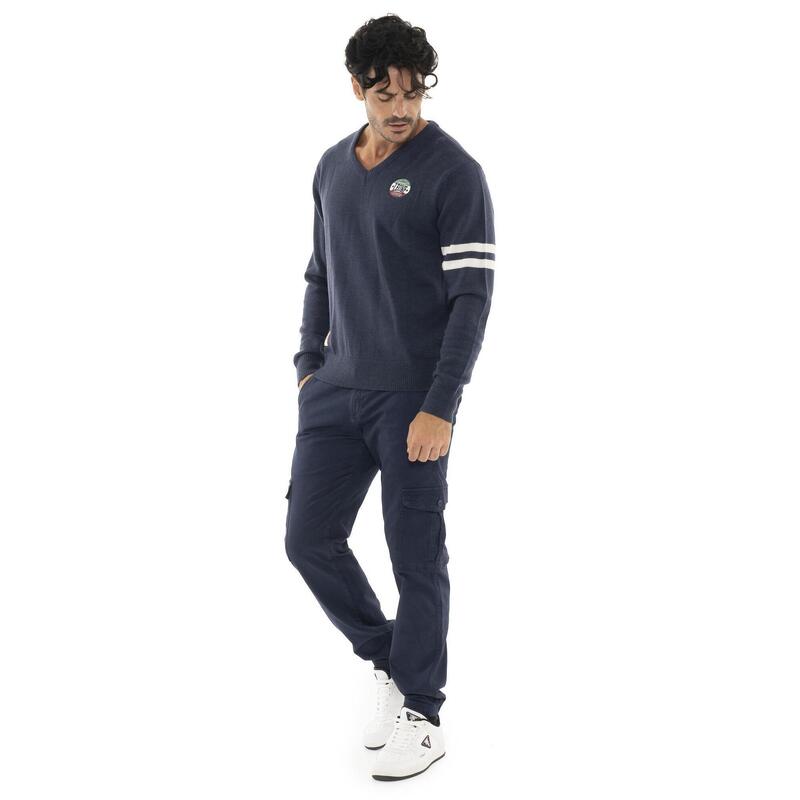 Pulover bărbați Leone 1947 Apparel Soft Basic decolteu V