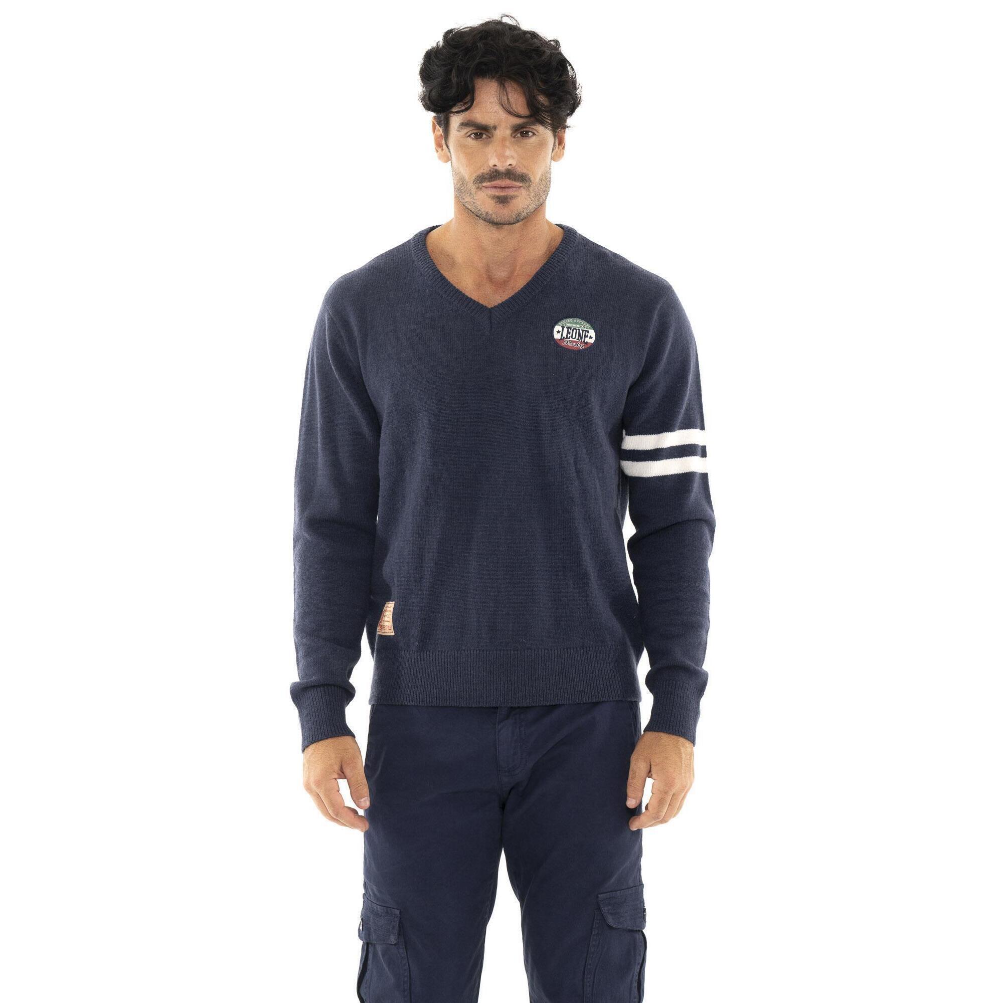 Leone 1947 Apparel - Sweat En Maille Col V "manifest" Pour Homme - Pull - Bleu - 36 Xs - Decathlon