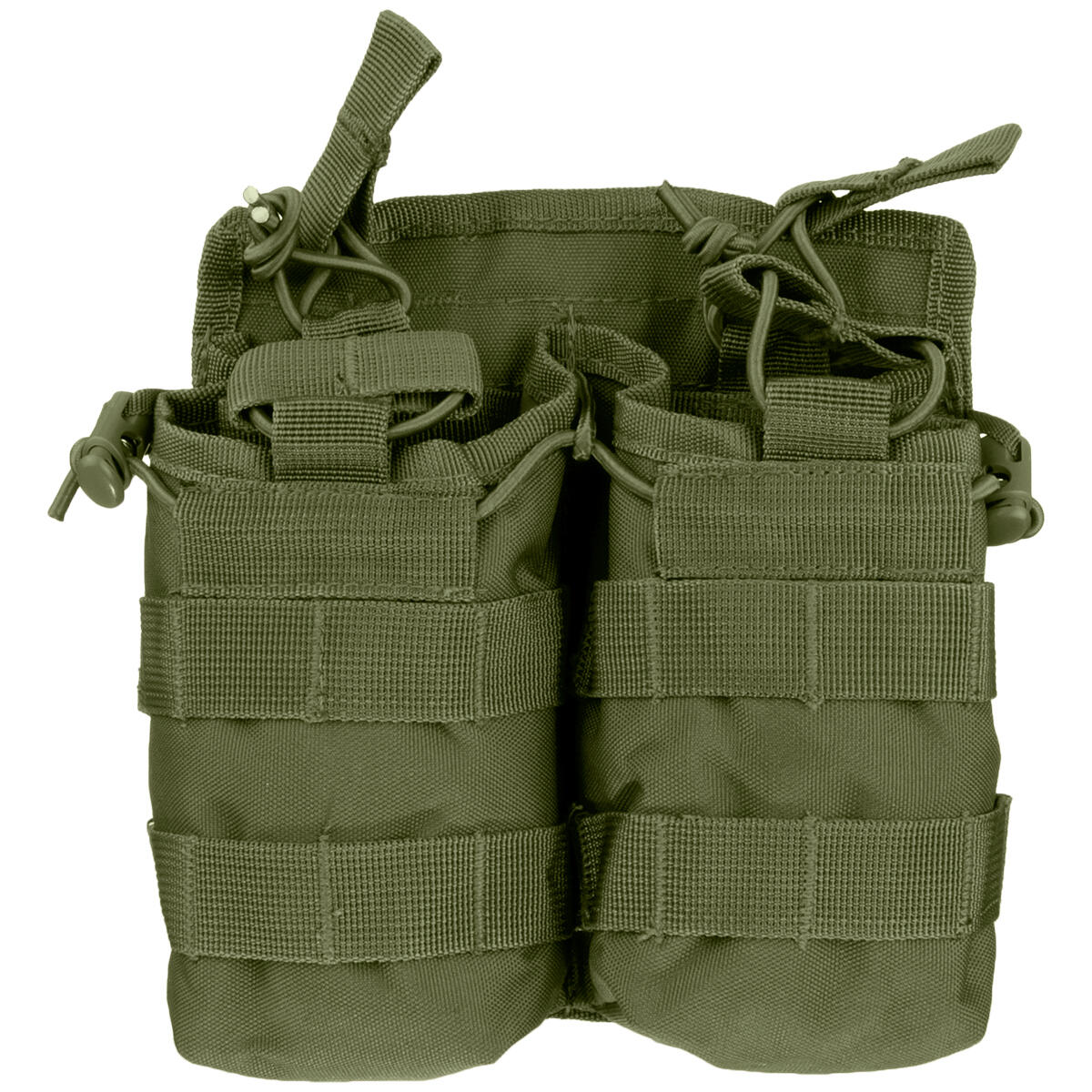 Mil-Tec Open Top Double Magazine Pouch - MOLLE Compatible, Black Polyester - View #8
