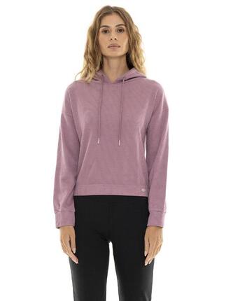 Sweat femme hiver fines côtes à capuche "Pearl