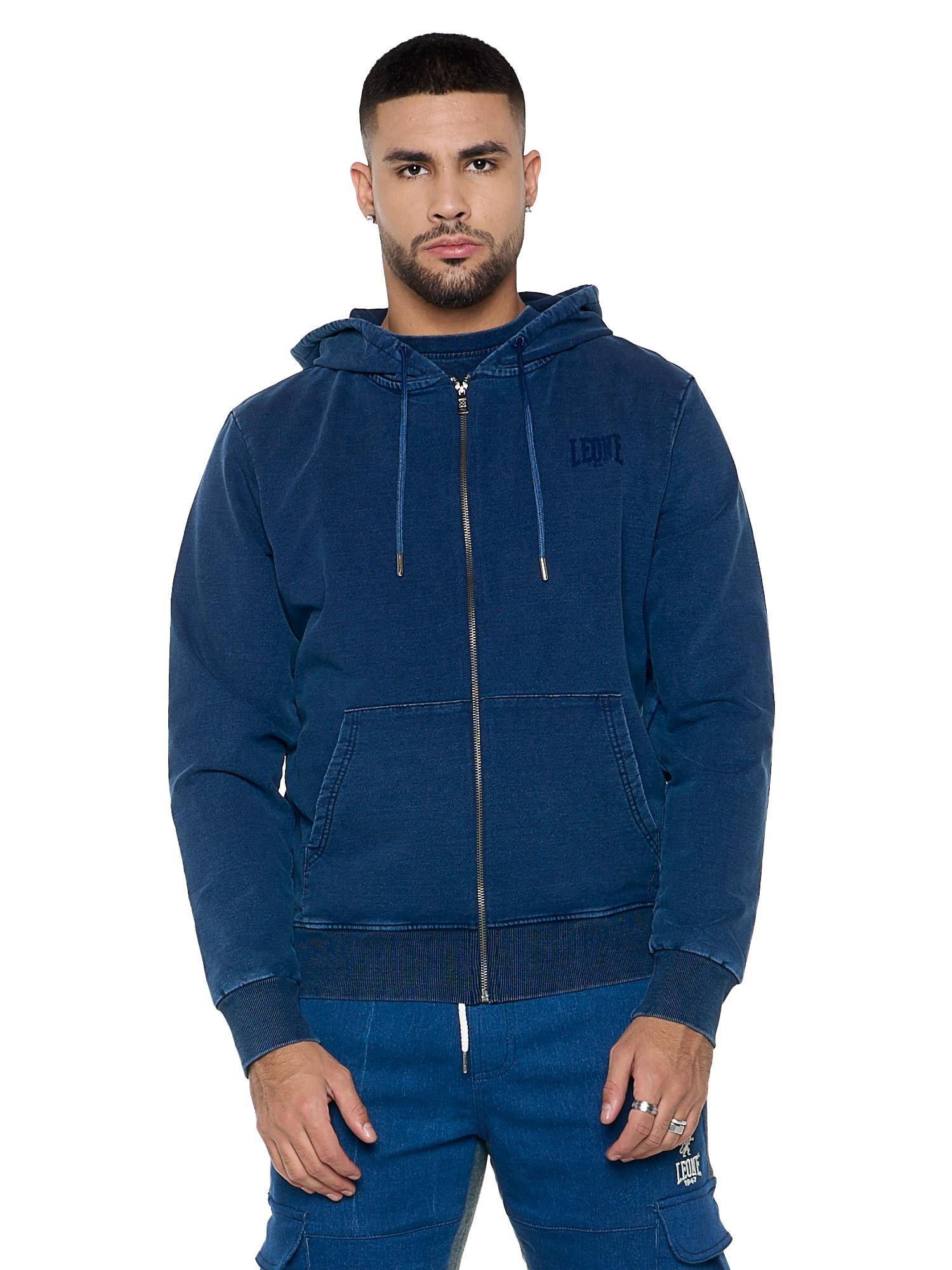 LEONE 1947 APPAREL Sudadera vaquera de hombre "Indigo"