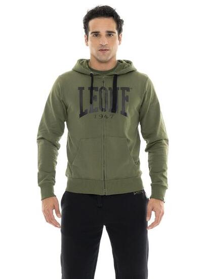 Felpe invernale da uomo con cappuccio e zip con logo grande "Basic