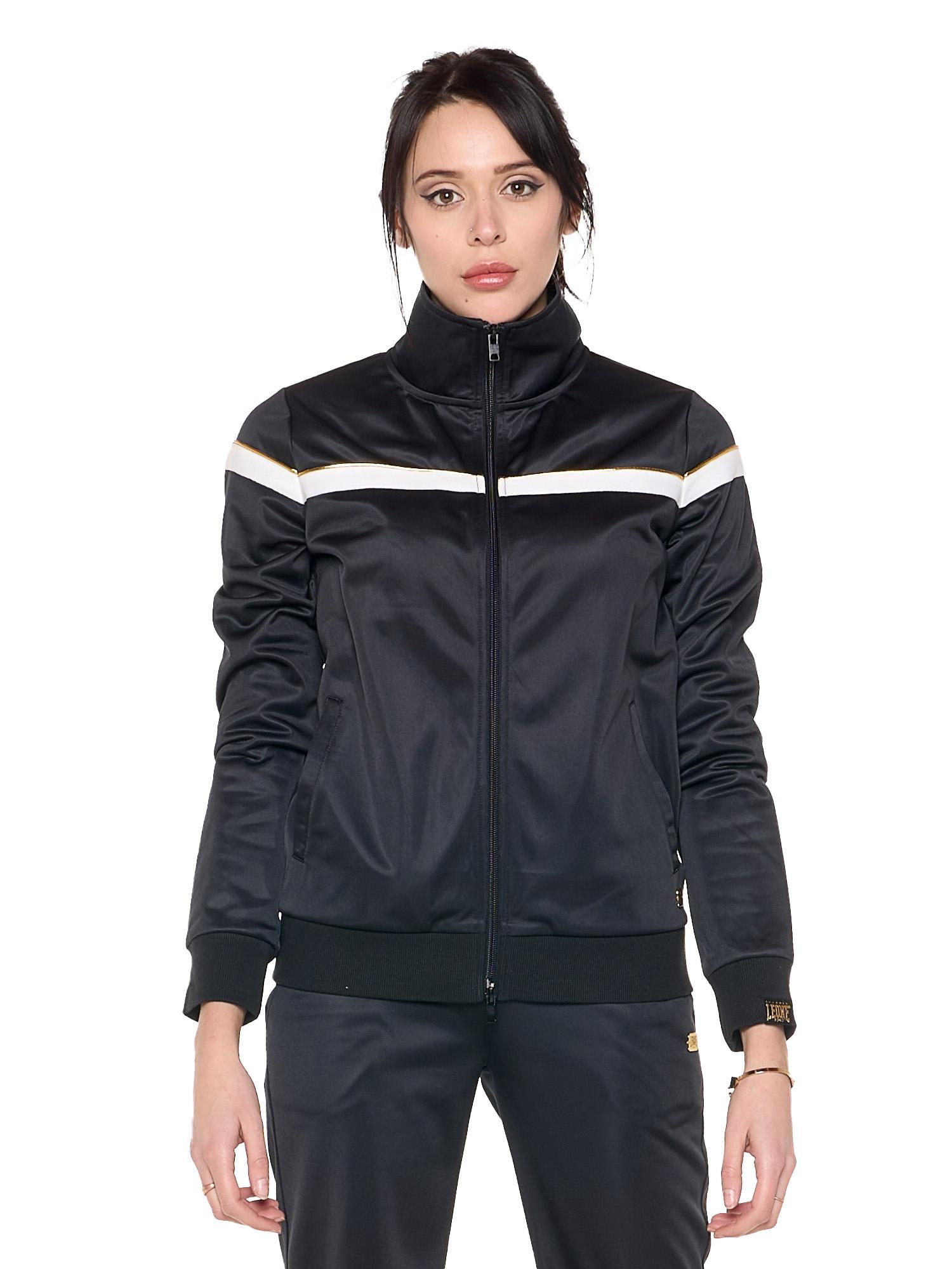 LEONE 1947 APPAREL Sudadera de invierno con cuello y cremallera "Authentic Gold" para mujer