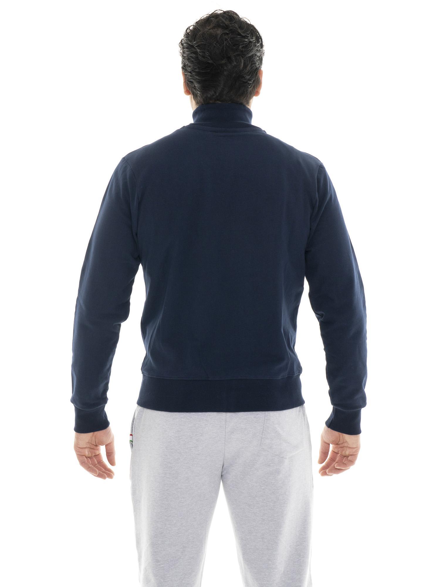 Felpa invernale da uomo con collo alto e zip con logo piccolo "Basic" 4/7