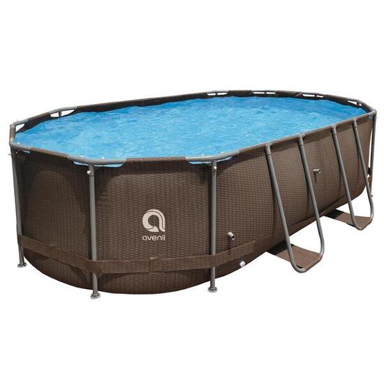 Frame Pool Ersatzpool 427x275x100 cm braune Rattanoptik ohne Pumpe