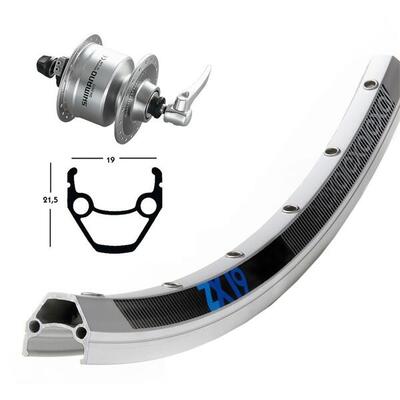 Bike-parts voorwiel 26x1.75 naafdynamo dh-3n72 zilver snelspanner...