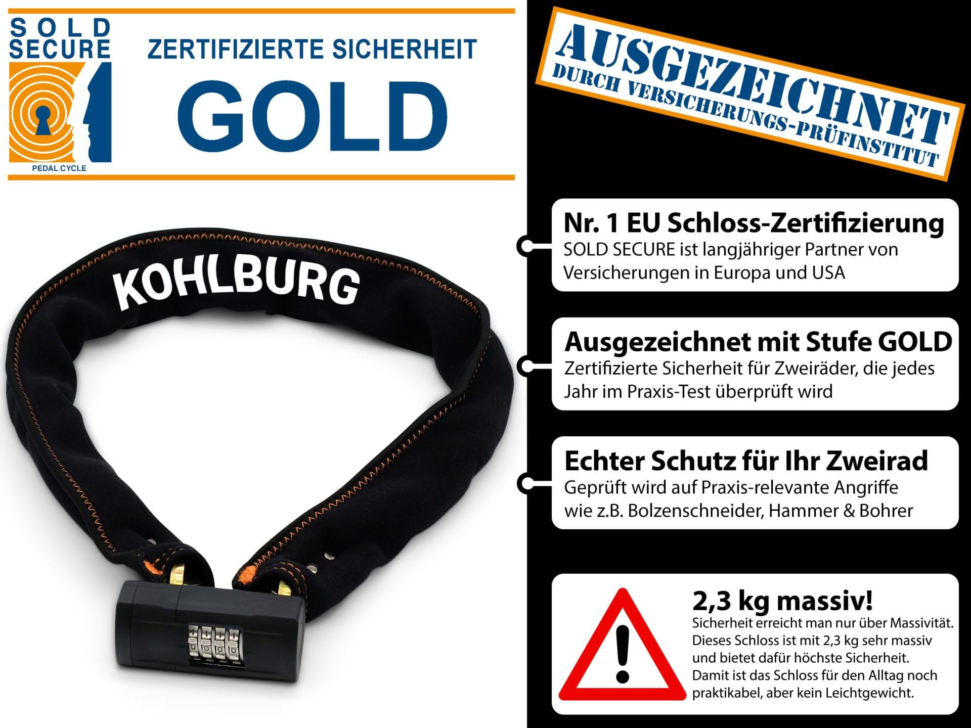 Massives Kettenschloss Zahlenschloss mit höchster Sicherheit [Sold Secure GOLD] 6/7
