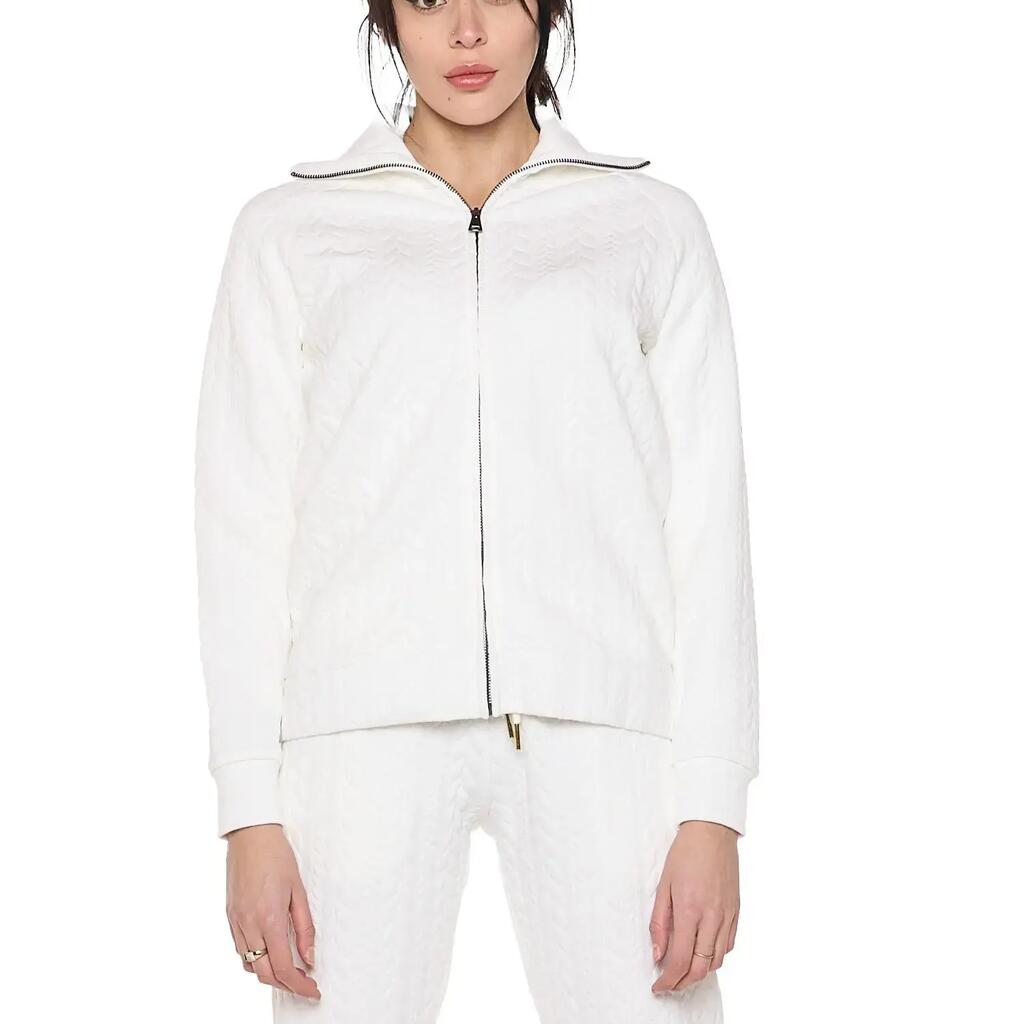 Women's winter zip-up sweatshirts with high cable neck "Relaxed"