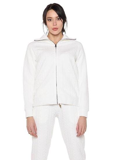 Felpe da donna invernale con zip e collo alto a treccia "Relaxed