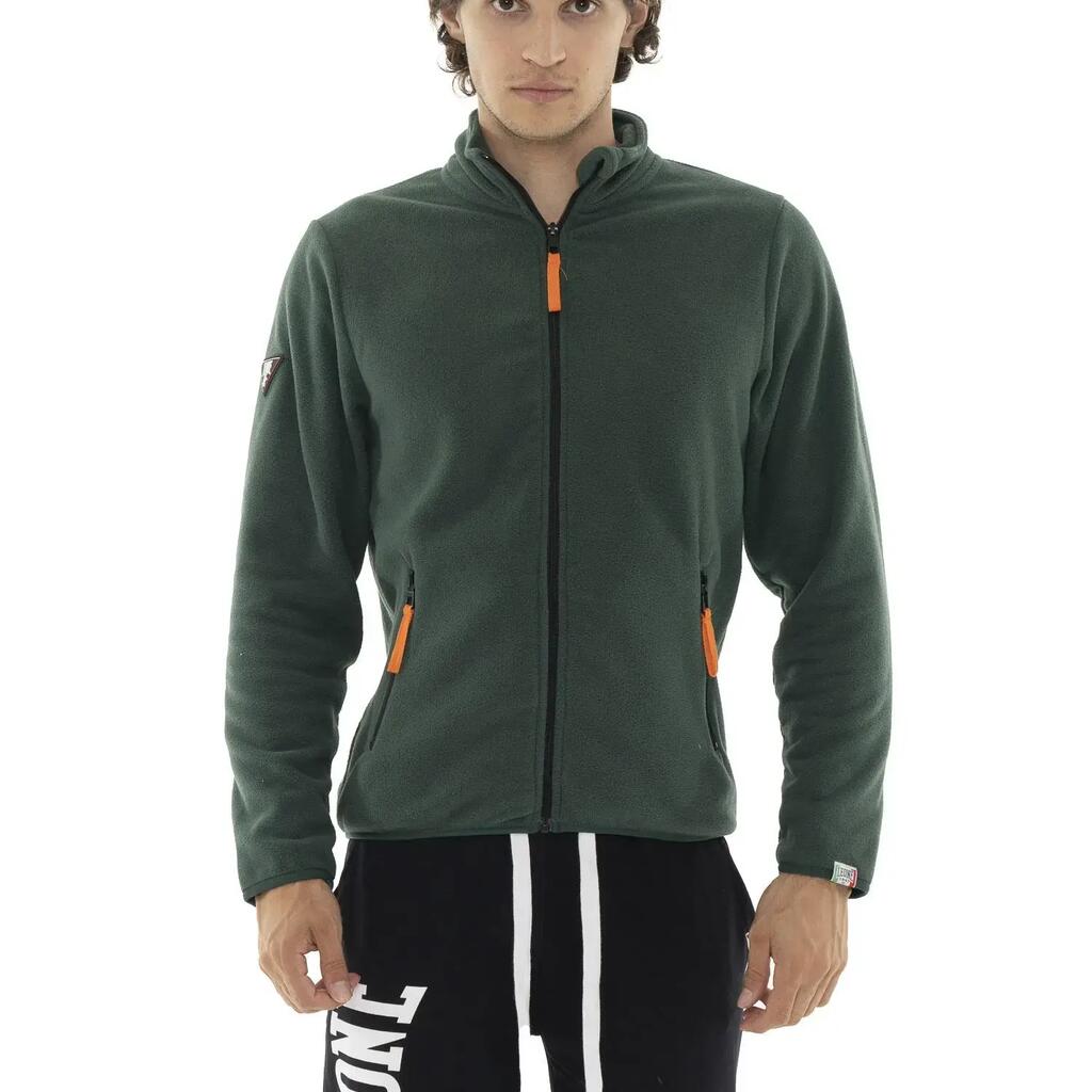 Men's micro fleece sweatshirt with collar and "basic" zip