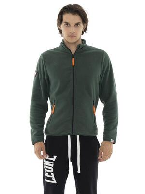 Felpa da uomo in micro pile con colletto e zip "Basic