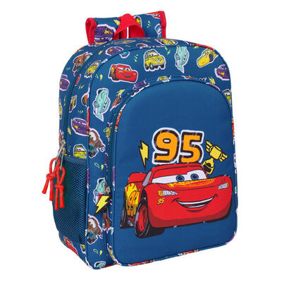 Mochila Escolar Cars Racing Azul marino