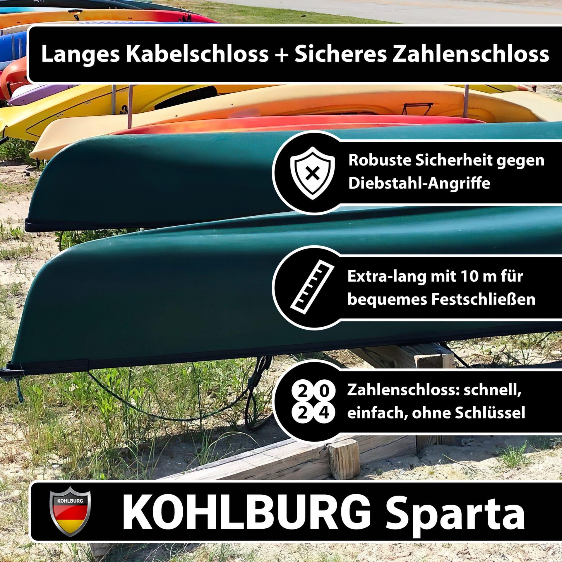 Kabelschloss 10 Meter lang mit Zahlenkombination • 10m Zahlenschloss 7/7